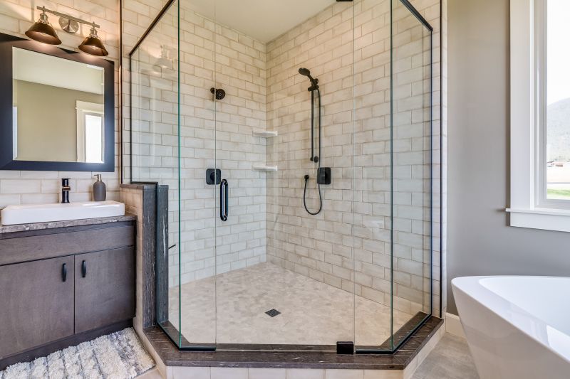Dark Accent Tiles in Shower